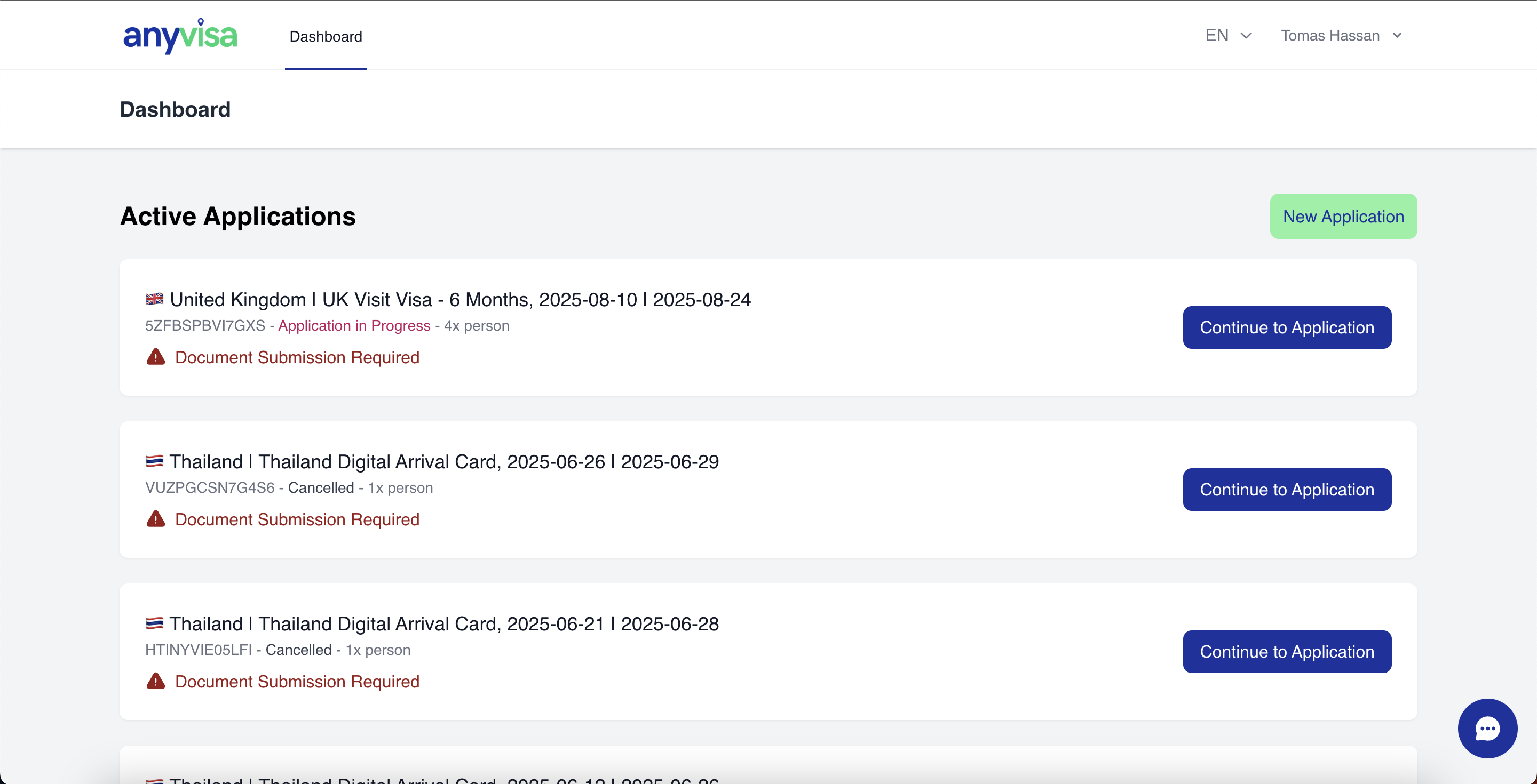AnyVisa Application Portal